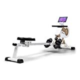 CAPITAL SPORTS Stream M1 - Vogatore Magnetico, Vogatore Pieghevole per Casa, Vogatore ad Acqua, Resistenza Magnetica in 8 Livelli, Guida in Alluminio da 105 cm di Lunghezza, Champagne