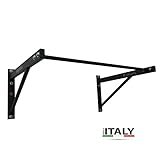 Barra/Sbarra per trazioni Muro Parete+Kit Fissaggio Standard Fitness Body Building Bicipiti Schiena 100x50 cm