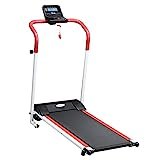 HOMCOM Tapis Roulant Elettrico Professionale Pieghevole Salvaspazio con Schermo LCD, per Casa e Ufficio, Velocità 10km/h