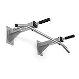 CAPITAL SPORTS Tyro - Sbarra Trazioni Multifunzione, Barra Trazioni, Pull Up, Carico max 350 kg, Maniglie Verticali Imbottite, Struttura in Acciaio, Rivestimento in Polvere, Montaggio Parete, Argento
