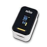 Pulsossimetro Braun P1 (saturazione di ossigeno, livelli di ossigeno nel sangue, clinicamente accurato, dispositivo medico certificato) YK-81CEU
