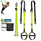 RHINOSPORT Allenamento Sospensione Sling Trainer Set per Allenamento con Sistema di Ancoraggio per Porta, Regolabile, per Fitness, a casa, in Viaggio e per l'allenamento in Interni ed Esterni