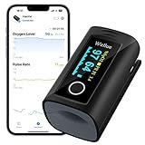 Pulsossimetro da dito,Saturimetro da dito Monitor della Saturazione di Ossigeno nel Sangue per Frequenza Cardiaca e Livello di SpO2, Cardiofrequenzimetro con Bluetooth