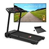 YM Tapis Roulant Elettrico Pieghevole 14 km/h, Brand Italiano, Inclinazione, APP Interattive Kinomap Zwift Bitgym, Ampia Superfice, Sensori Cardio, Salvaspazio, 12 Programmi, NEXT 4000 Your Move NERO