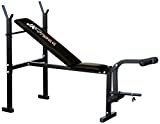 JK FITNESS JK6055, Panca Regolabile con Porta bilanciere Eco Unisex Adulto, Nero, Unica