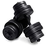 COSTWAY 2 in 1 Set Manubri Pesi e Bilanciere, Pesi da 30KG per Palestra, Allenamento
