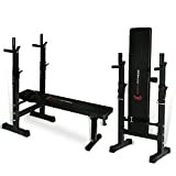 CCLIFE panca pesi Pieghevole con Portabilanciere Panca pieghevole regolabile Panca Fitness Multifunzione Carico 200 kg-ZERRO