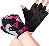 RDX Guanti Palestra Donna Sollevamento Pesi Fitness, Antiscivolo Imbottito Presa Protezione, Elastico Traspirante, Powerlifting Bodybuilding Forza Allenamento Ciclismo Calisthenics Gym Gloves, Rosa