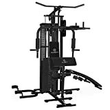 KLAR FIT Ultimate Gym Power 5000 - Palestra Multifunzione, Stazione Fitness, Palestra in Casa, Power Station per Allenamento Completo del Corpo, Inclusi Pesi, 50 Esercizi Diversi, Nero