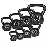 joyionic Kettlebell Peso per Allenamento Muscolare Esercizi Casa Palestra, Impugnatura Strutturata, Protezione Pavimento, 2 Kg, Nero