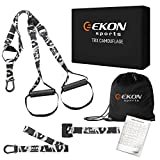 Ekon Sports TRX Fitness Allenamento in Sospensione | Kit Cinghie Suspension Training | Fasce TRX Palestra & Home | TRX Elastico Fitness Sospensione (Nero Camouflage)