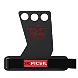 PICSIL RX Carbon Grip a 2 o 3 Fori, Manopole Paracalli per Sollevamento Pesi per Trazioni alla Sbarra, Calisthenics, Ginnastica, Bodybuilding, Fitness, Protezioni per Le Mani, Rosso 3H, S