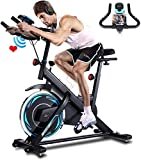 Profun Fit Bicicletta,Display LCD, Resistenza Regolabile, Sella Regolabile, Max. 120 kg, Cyclette silenziosa per la Palestra di casa (Nero)