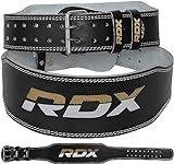 RDX Cintura per Sollevamento Pesi Palestra Fitness, Pelle Bovina, Supporto Lombare Imbottito da 4' e 6', 10 Fori Regolabili, Powerlifting Bodybuilding Deadlifts Squat Esercizio Allenamento.