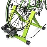 Relaxdays Rullo Trainer Pieghevole Bicicletta 6 velocità, Cerchi da 26-28 Unisex Adulto, Verde/Blu